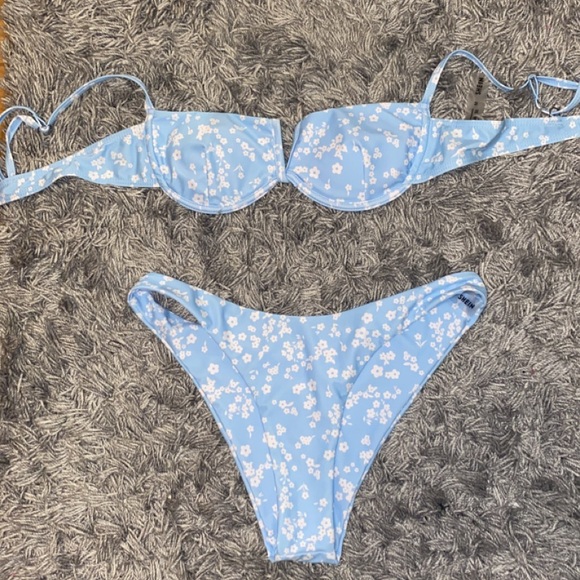SHEIN Other - Floral blue bikini